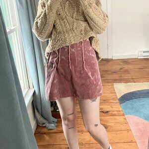 pink pleated House of Frog crushed velvet floral miniskirt